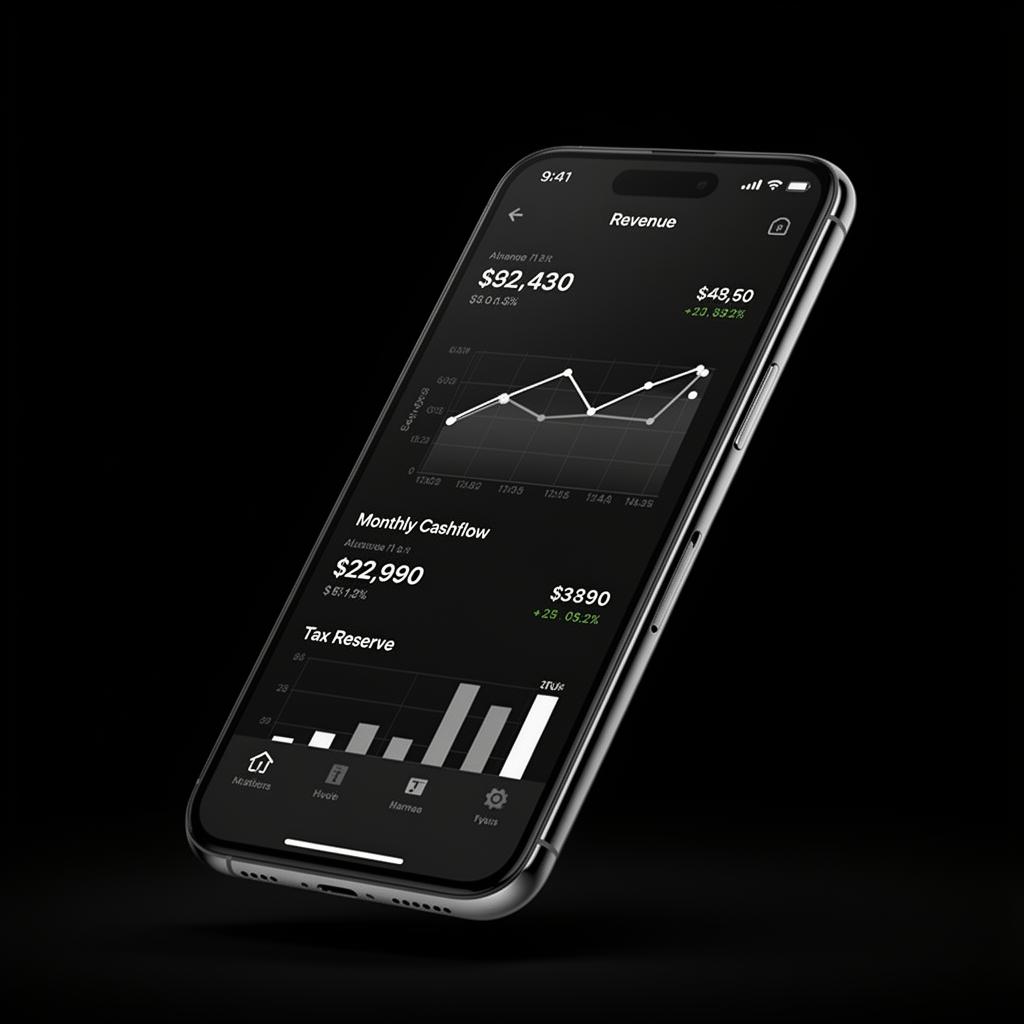 Mockup 3D — Finanças pra autônomos